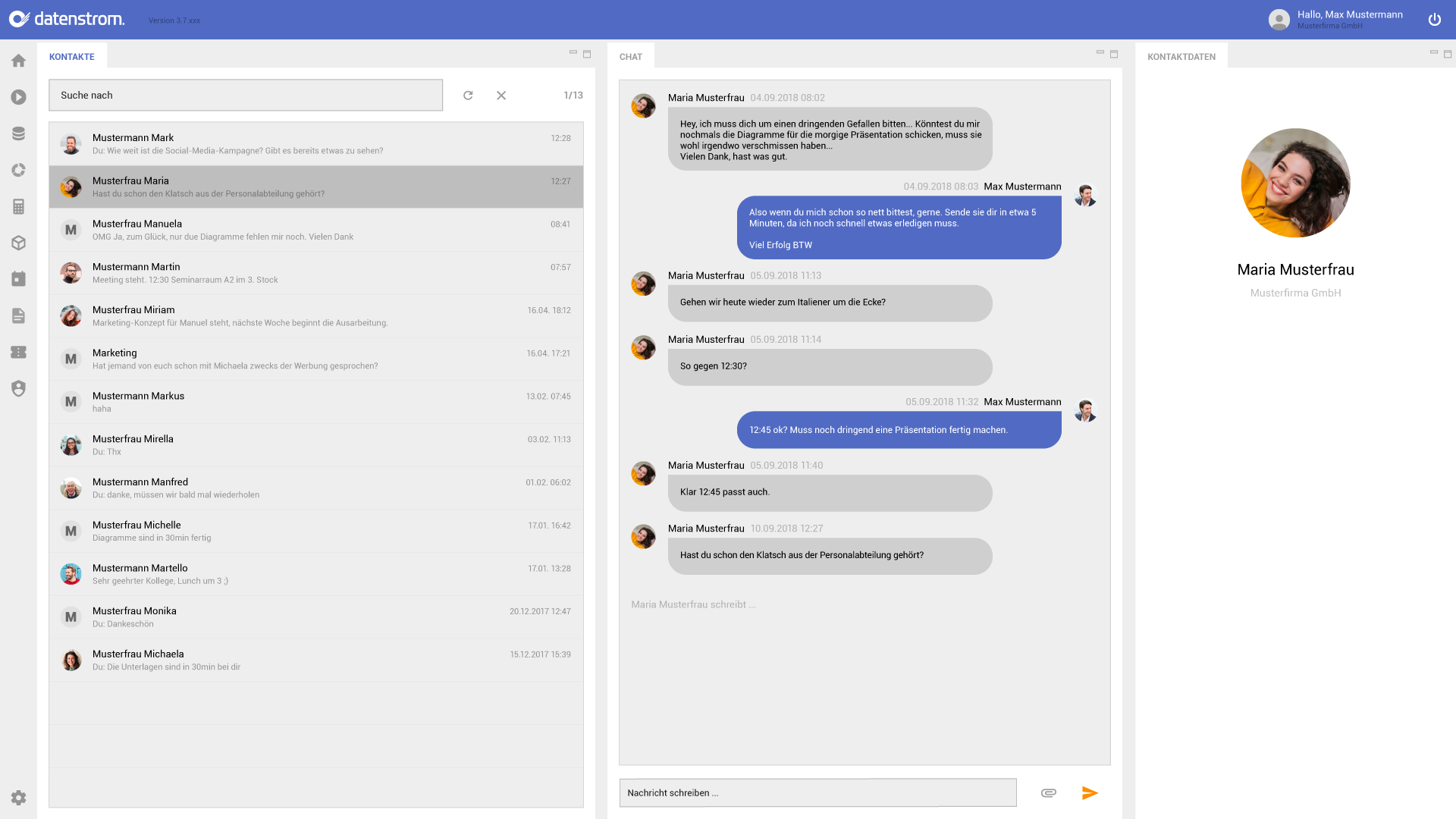 datenstrom Messenger im Web-Client