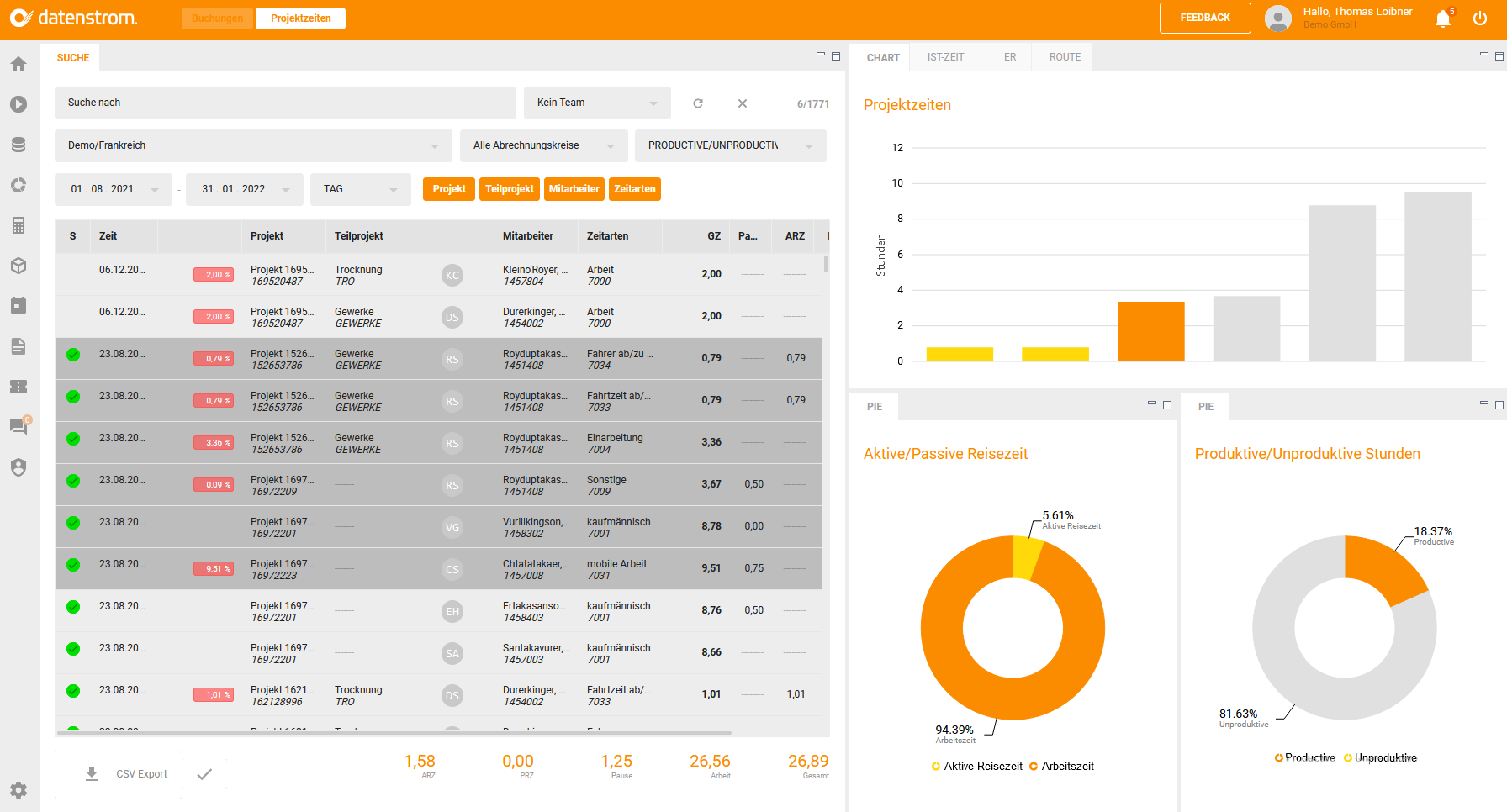 Projekt-Controlling im Web-Client